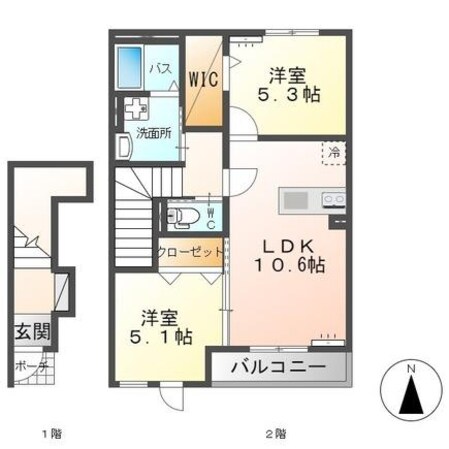 ベルフルールⅡの物件間取画像